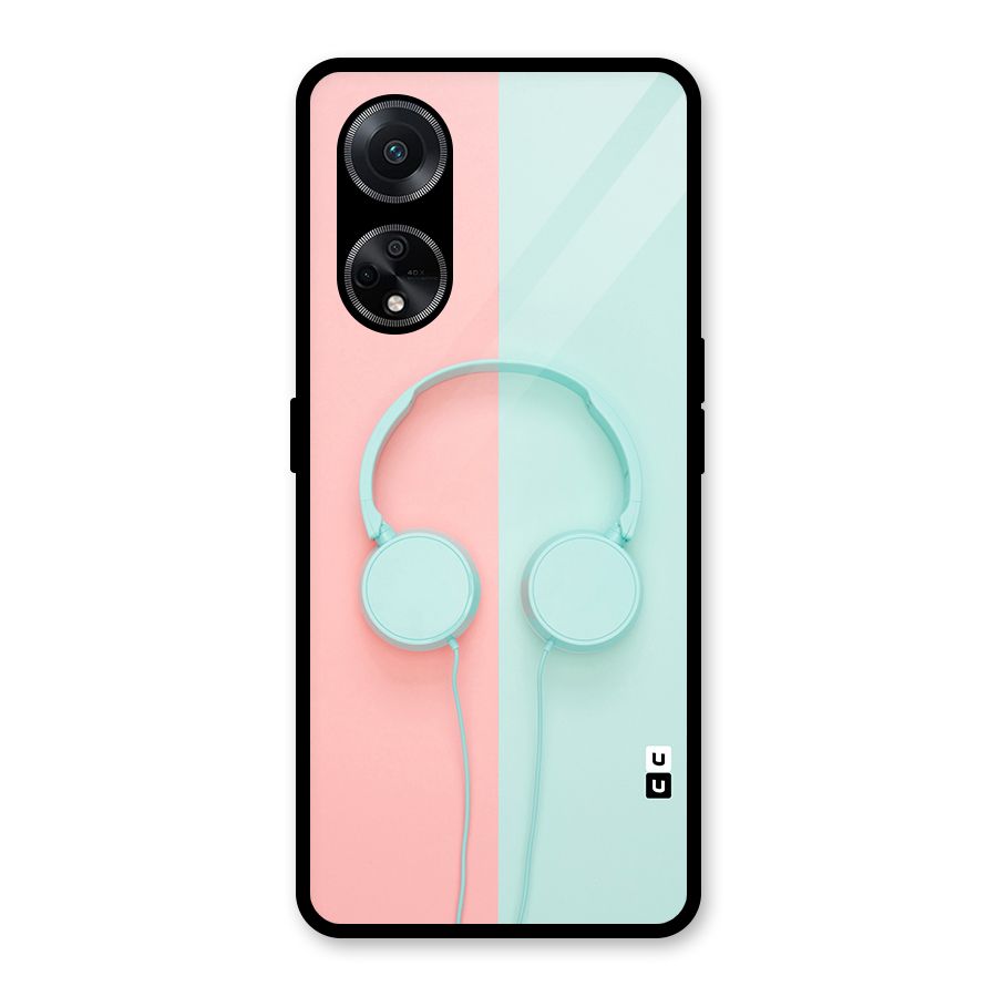 Pastel Headphones Glass Back Case for Oppo F23