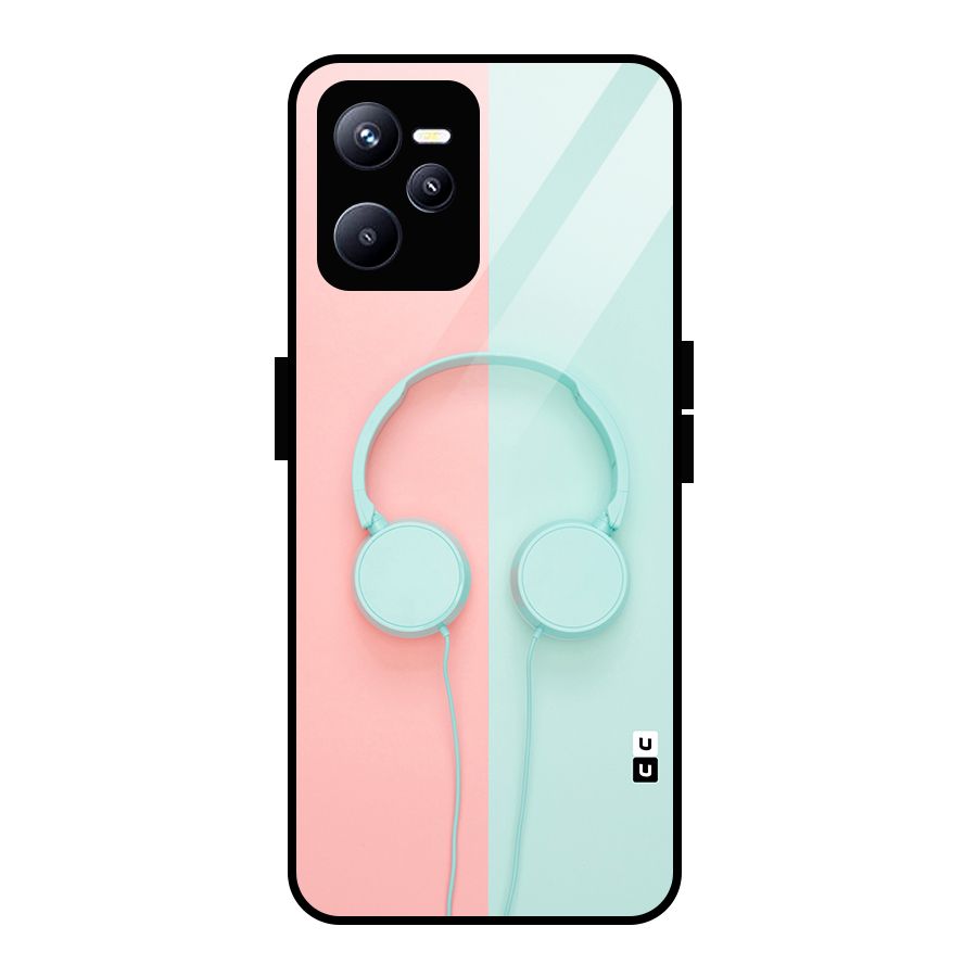Pastel Headphones Glass Back Case for Realme C35