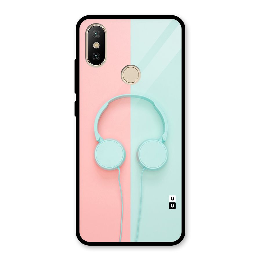 Pastel Headphones Glass Back Case for Redmi A2