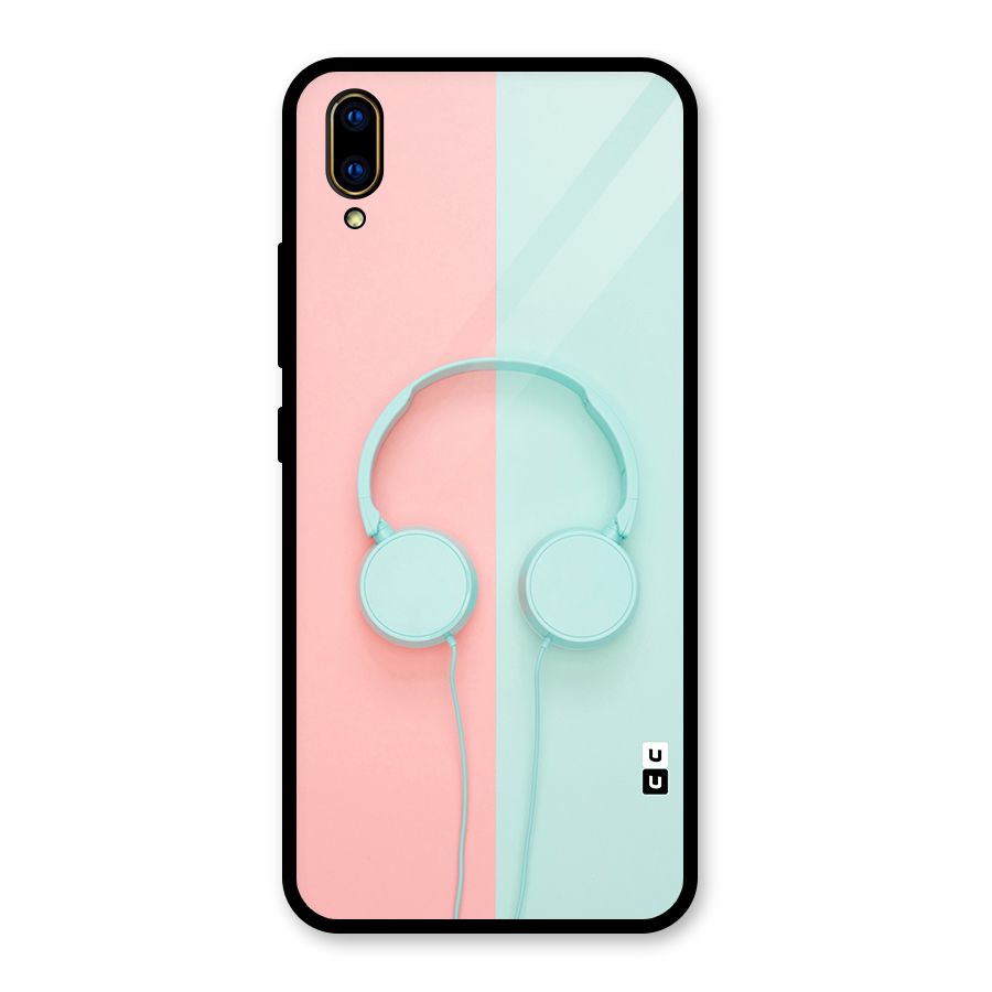 Pastel Headphones Glass Back Case for Vivo V11 Pro