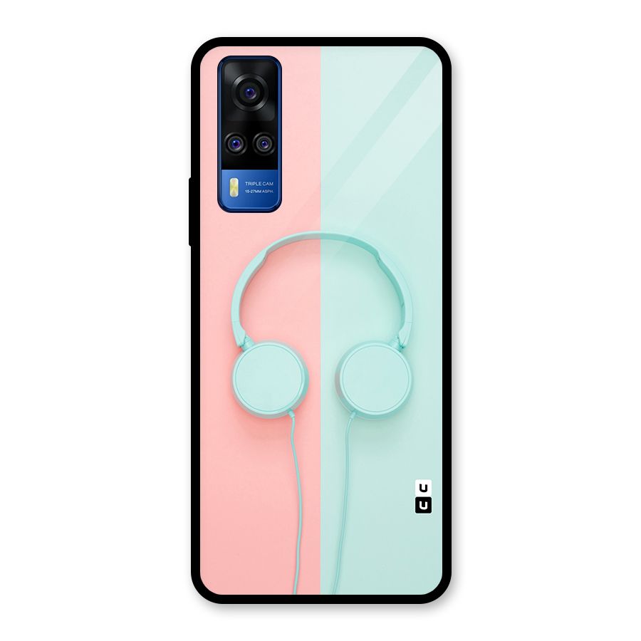 Pastel Headphones Glass Back Case for Vivo Y31