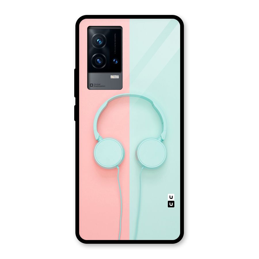 Pastel Headphones Glass Back Case for iQOO 9 5G
