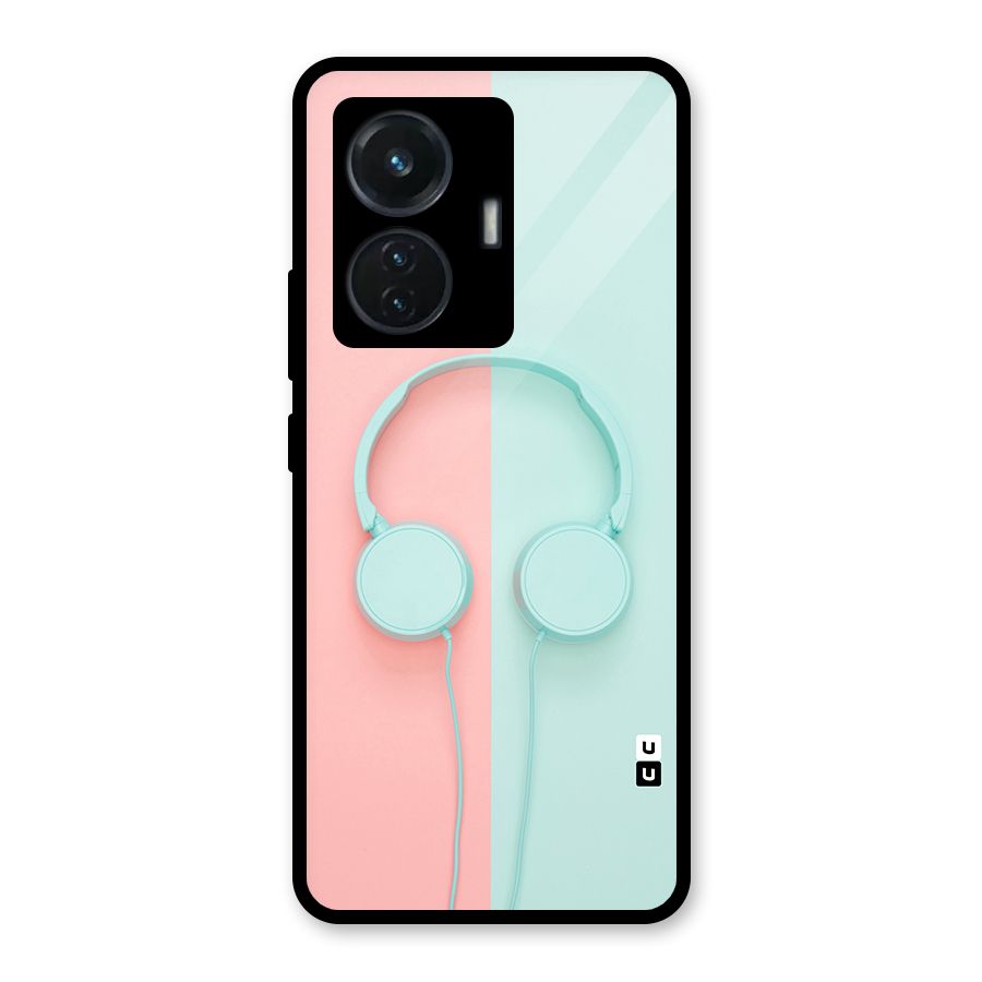 Pastel Headphones Glass Back Case for iQOO Z6 44W