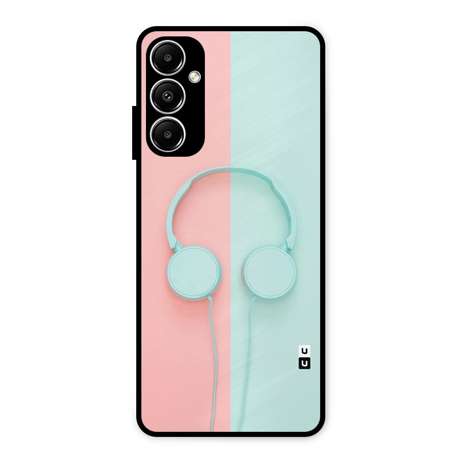 Pastel Headphones Metal Back Case for Galaxy A05s
