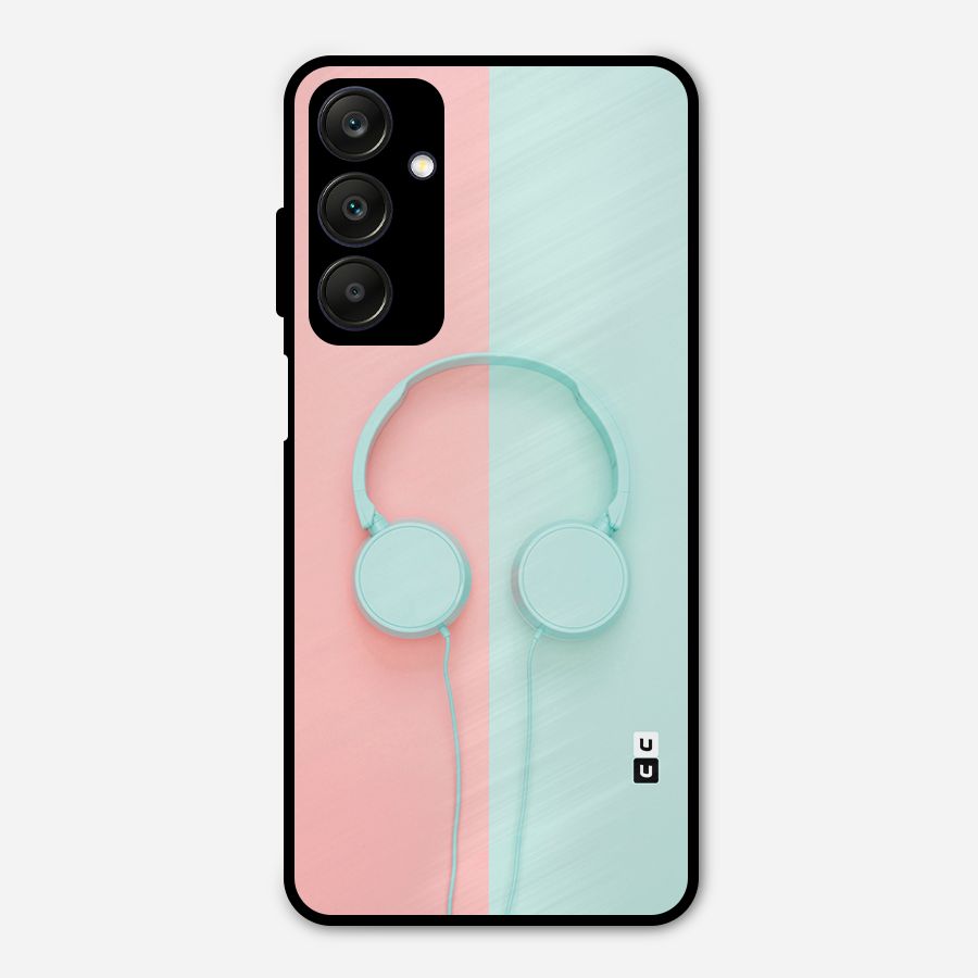 Pastel Headphones Metal Back Case for Galaxy A25 5G