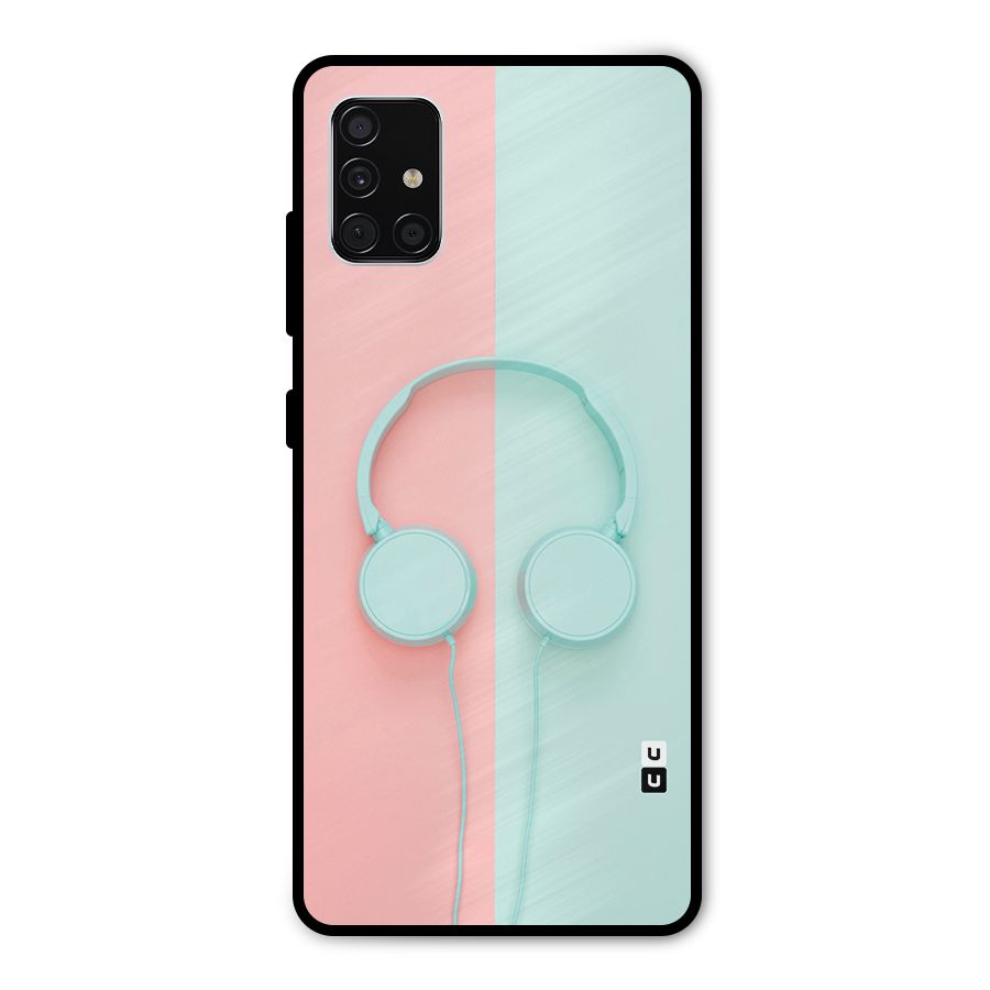 Pastel Headphones Metal Back Case for Galaxy A51