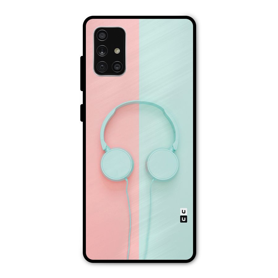Pastel Headphones Metal Back Case for Galaxy A71