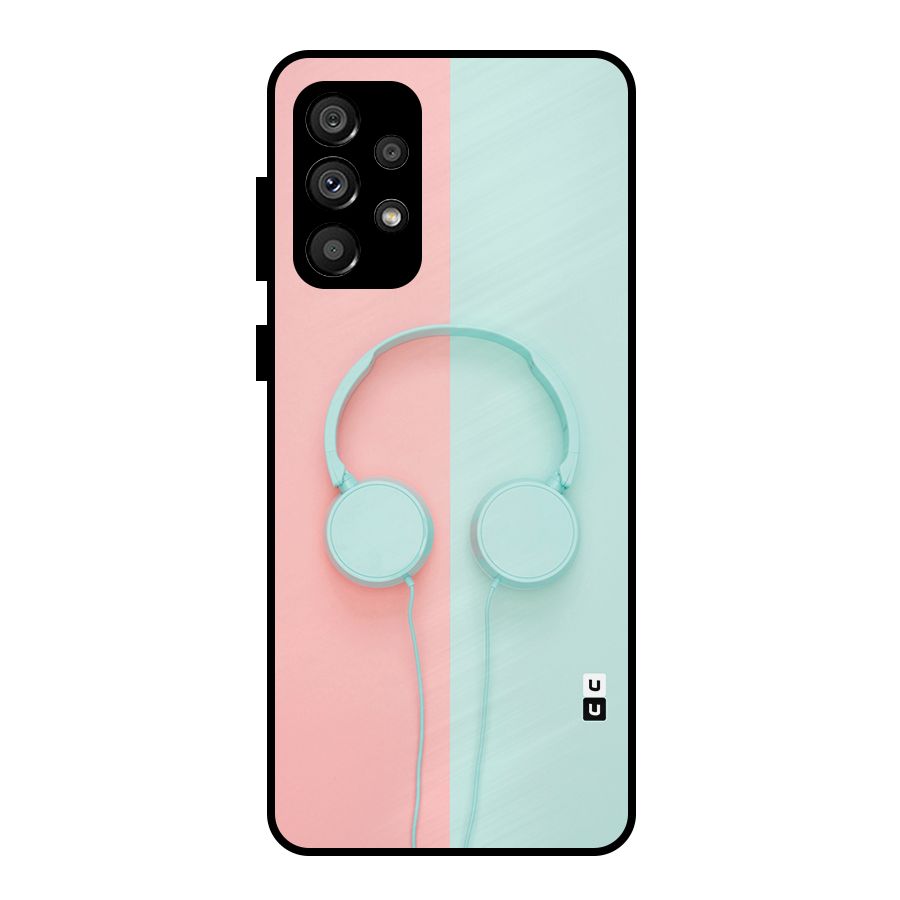 Pastel Headphones Metal Back Case for Galaxy A73 5G