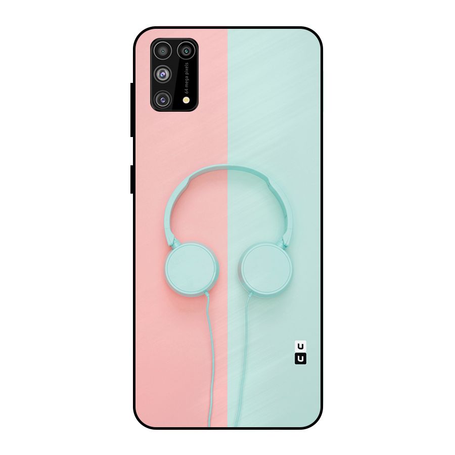 Pastel Headphones Metal Back Case for Galaxy F41