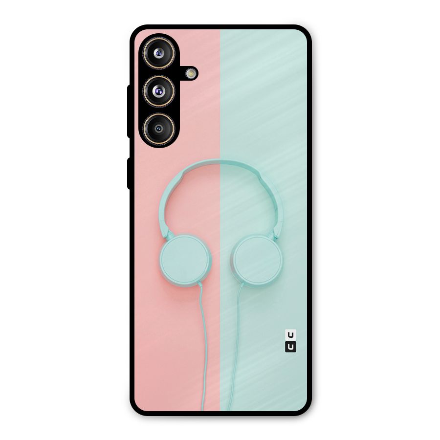 Pastel Headphones Metal Back Case for Galaxy F55