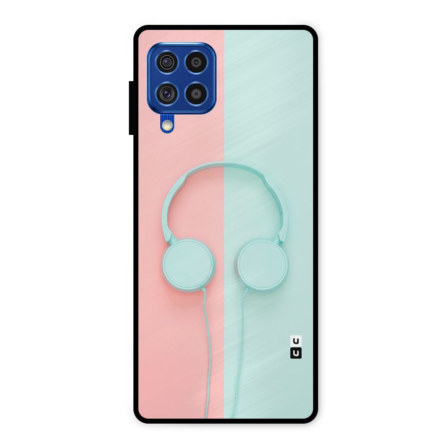Pastel Headphones Metal Back Case for Galaxy F62