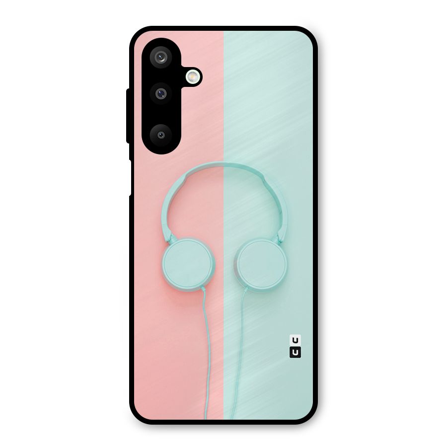 Pastel Headphones Metal Back Case for Galaxy M16