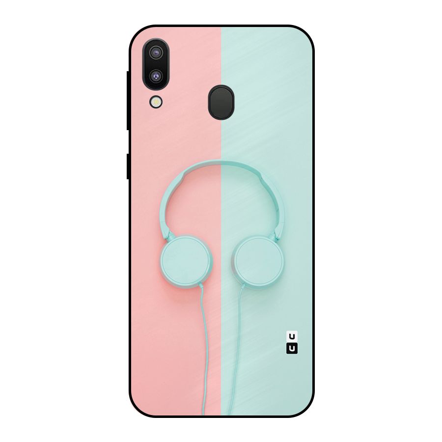 Pastel Headphones Metal Back Case for Galaxy M20