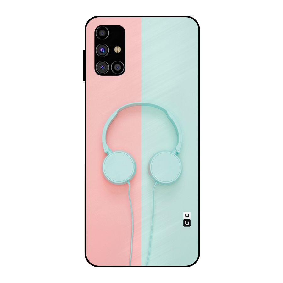 Pastel Headphones Metal Back Case for Galaxy M31s