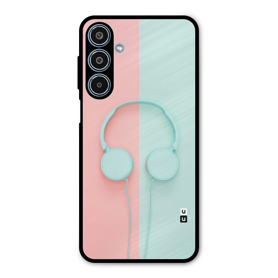 Pastel Headphones Metal Back Case for Galaxy M35