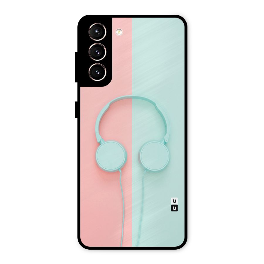 Pastel Headphones Metal Back Case for Galaxy S21 5G