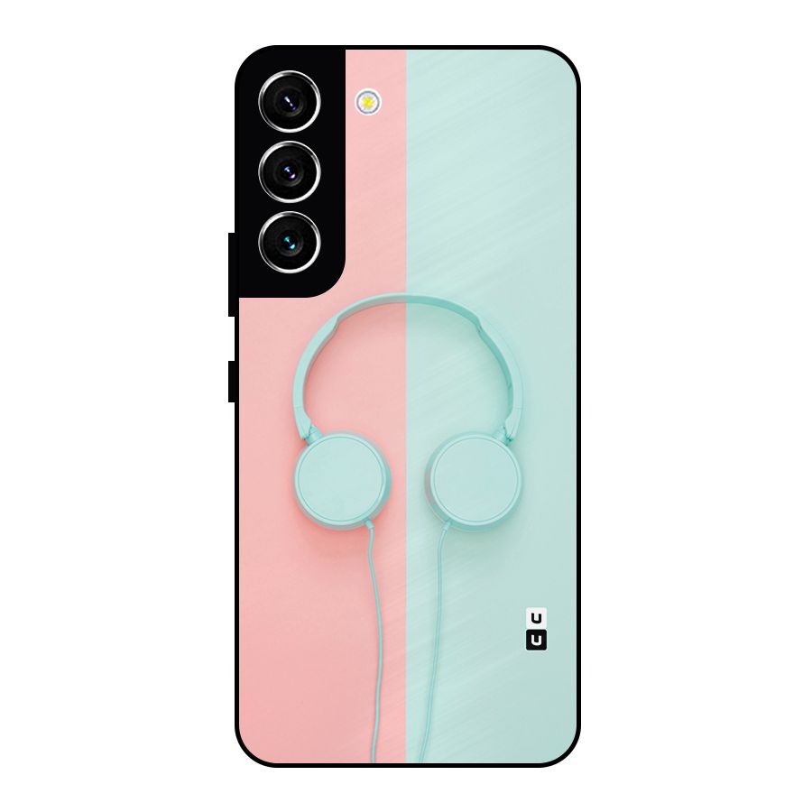 Pastel Headphones Metal Back Case for Galaxy S22 5G