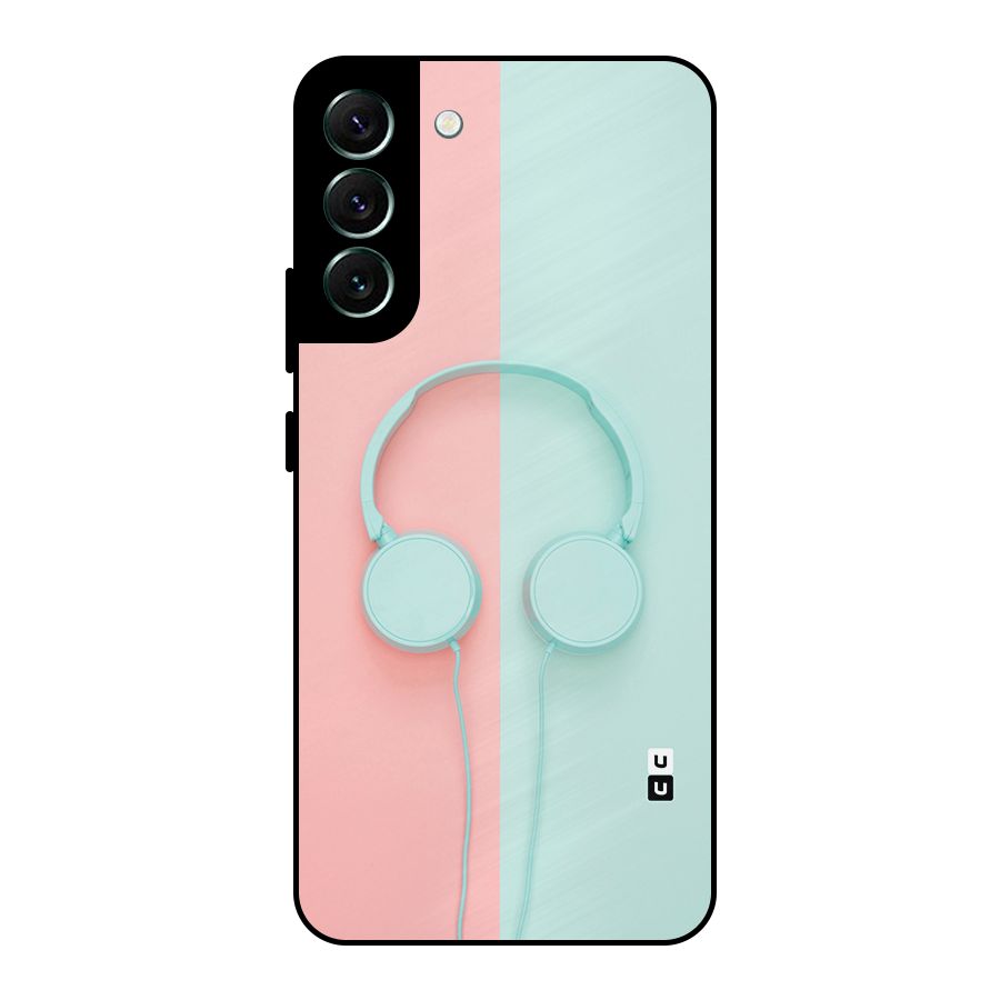 Pastel Headphones Metal Back Case for Galaxy S22 Plus 5G