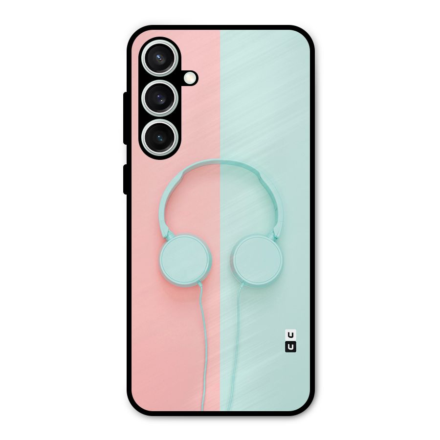 Pastel Headphones Metal Back Case for Galaxy S23 FE