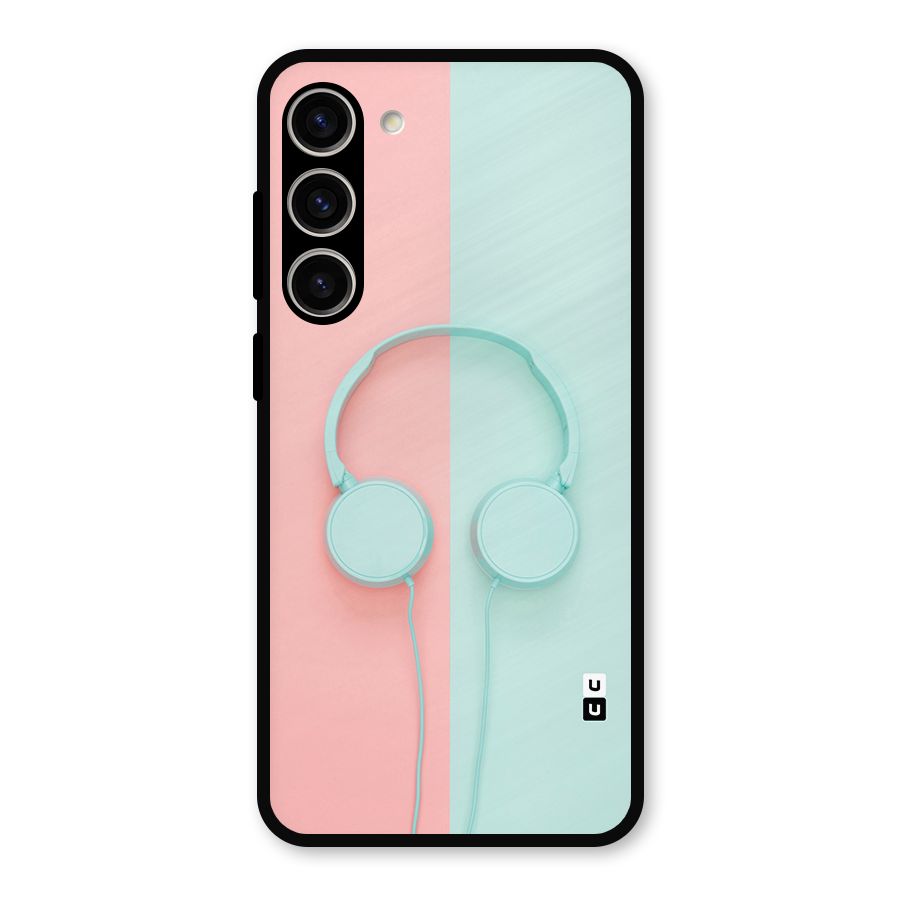 Pastel Headphones Metal Back Case for Galaxy S23 Plus