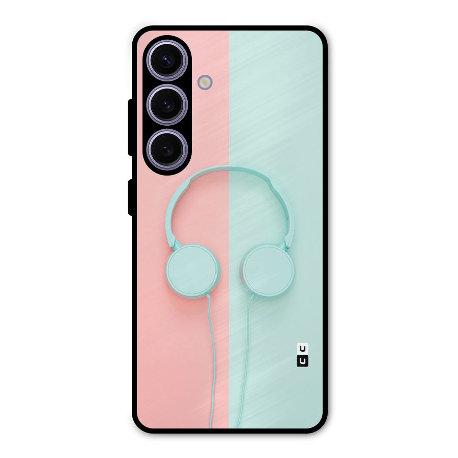 Pastel Headphones Metal Back Case for Galaxy S24