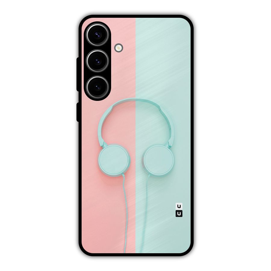 Pastel Headphones Metal Back Case for Galaxy S24 Plus