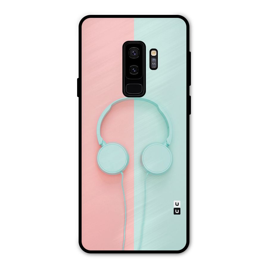 Pastel Headphones Metal Back Case for Galaxy S9 Plus