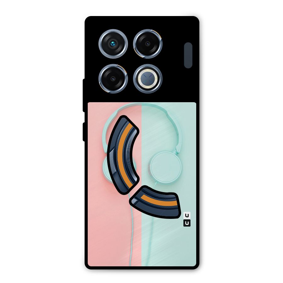 Pastel Headphones Metal Back Case for Infinix GT 20 Pro