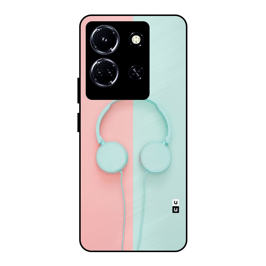 Pastel Headphones Metal Back Case for Infinix Note 30 5G