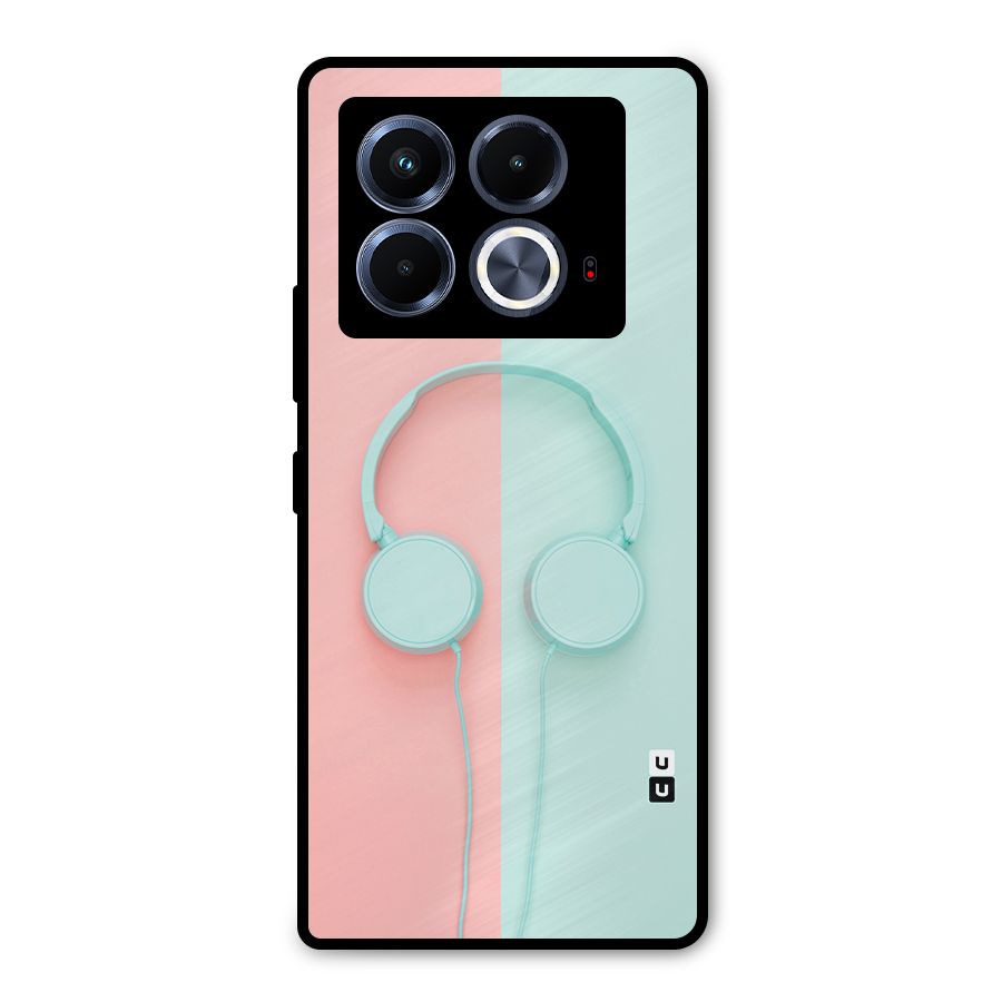 Pastel Headphones Metal Back Case for Infinix Note 40 5G