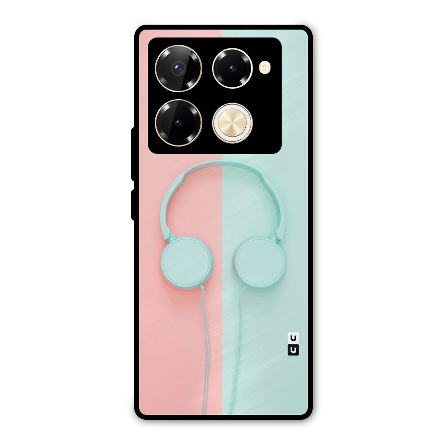 Pastel Headphones Metal Back Case for Infinix Note 40 Pro
