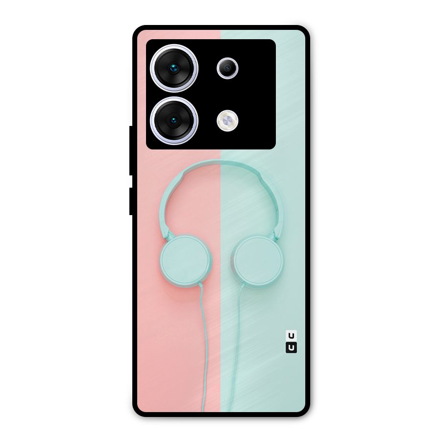 Pastel Headphones Metal Back Case for Infinix Zero 30 5G