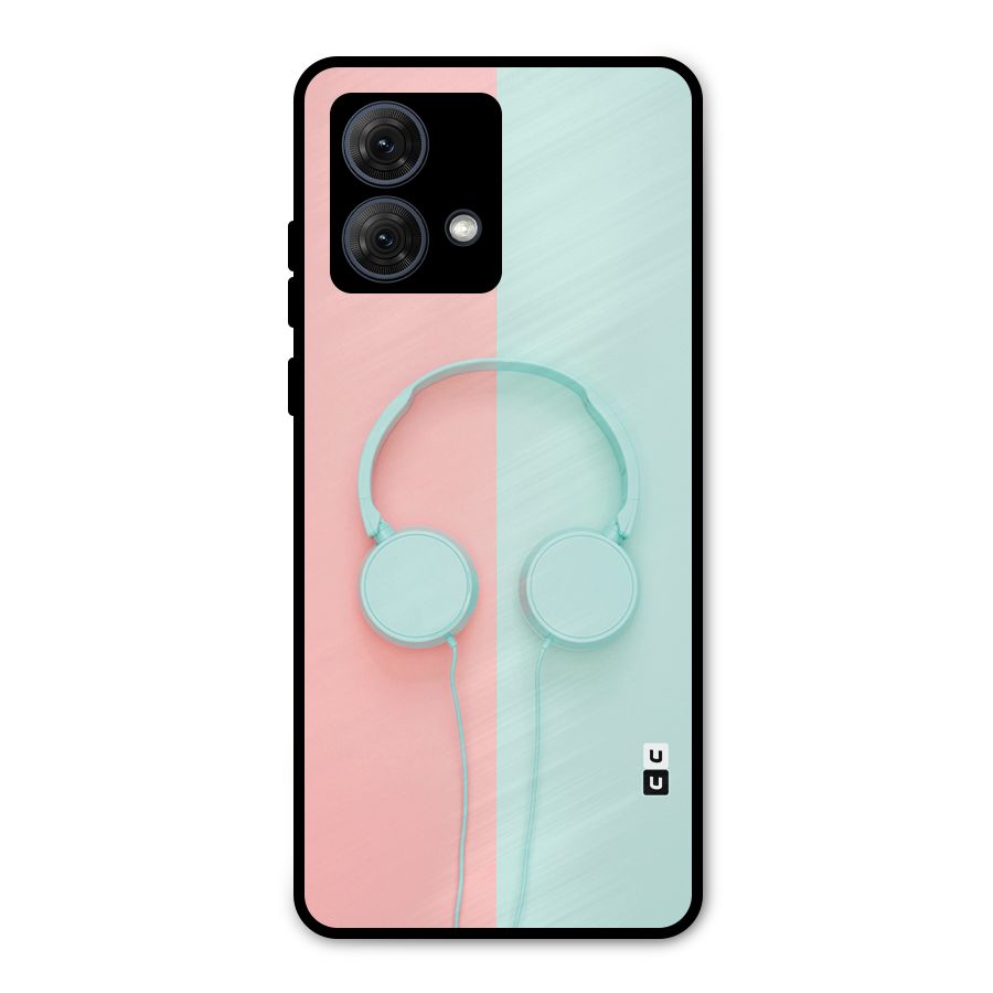 Pastel Headphones Metal Back Case for Moto G84