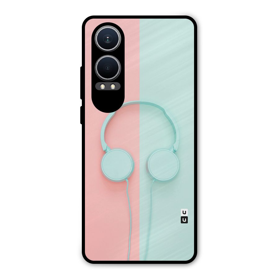 Pastel Headphones Metal Back Case for OnePlus Nord CE4 Lite
