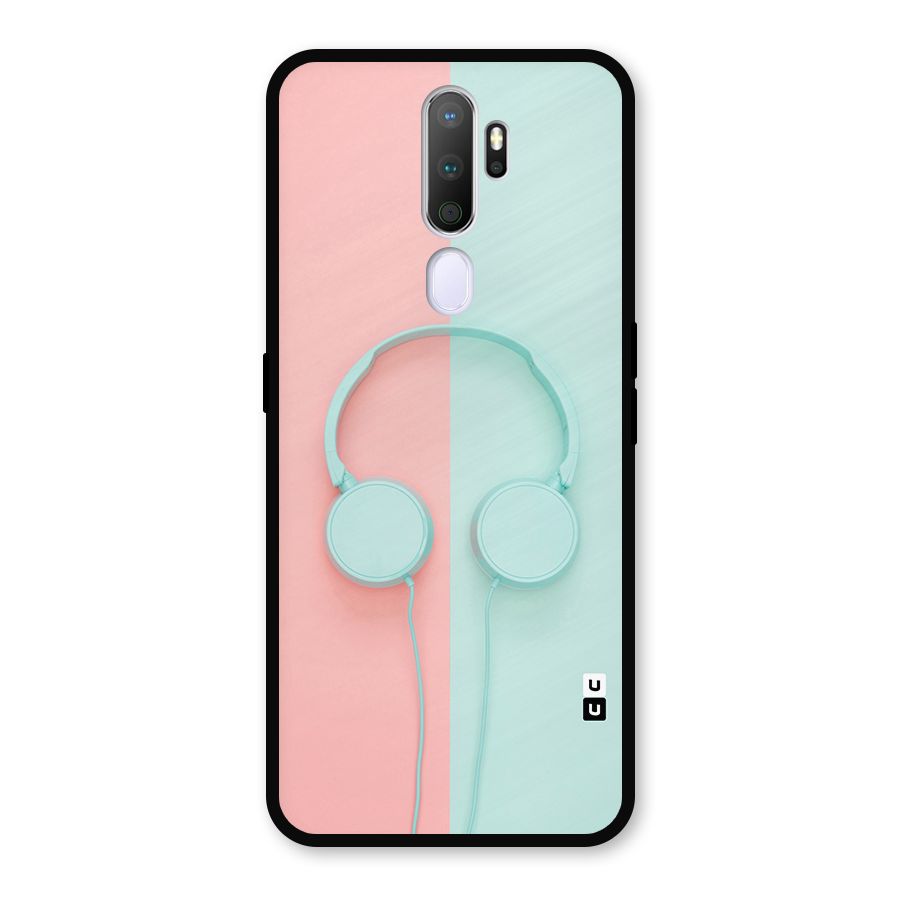 Pastel Headphones Metal Back Case for Oppo A9 (2020)