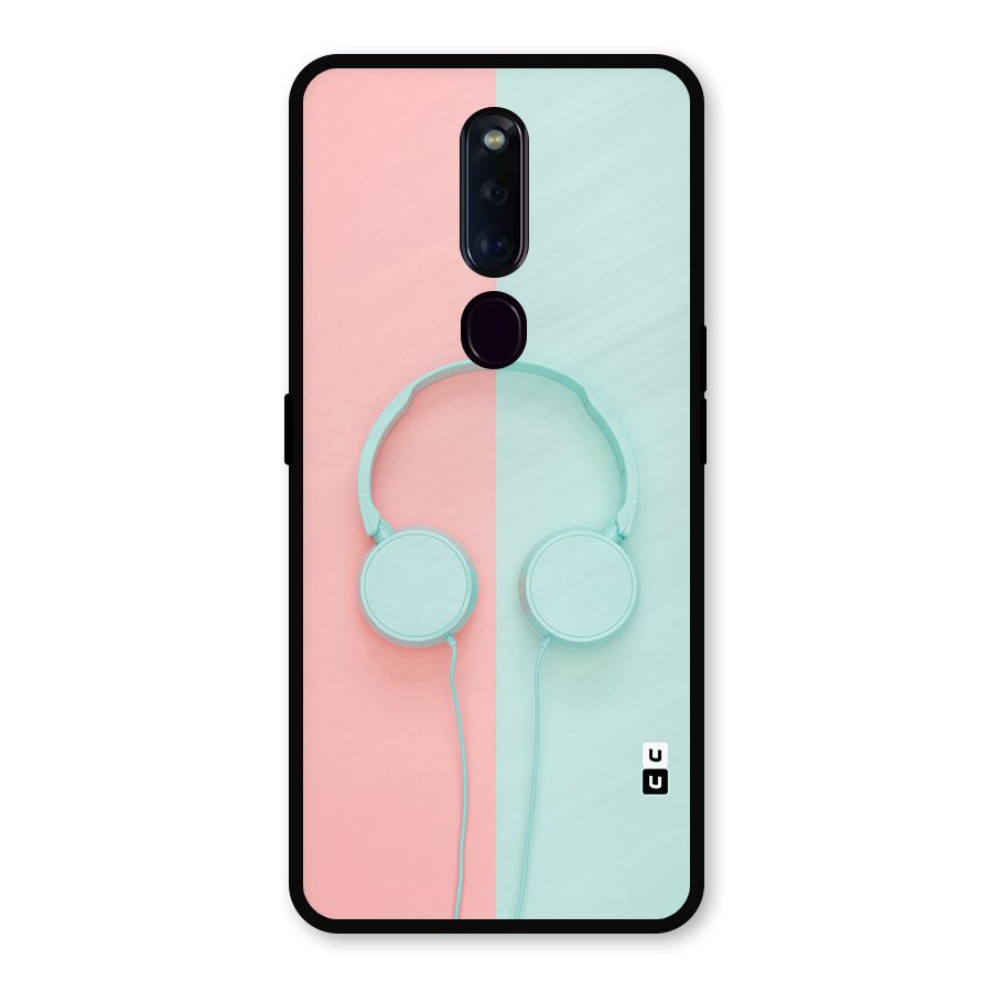 Pastel Headphones Metal Back Case for Oppo F11 Pro