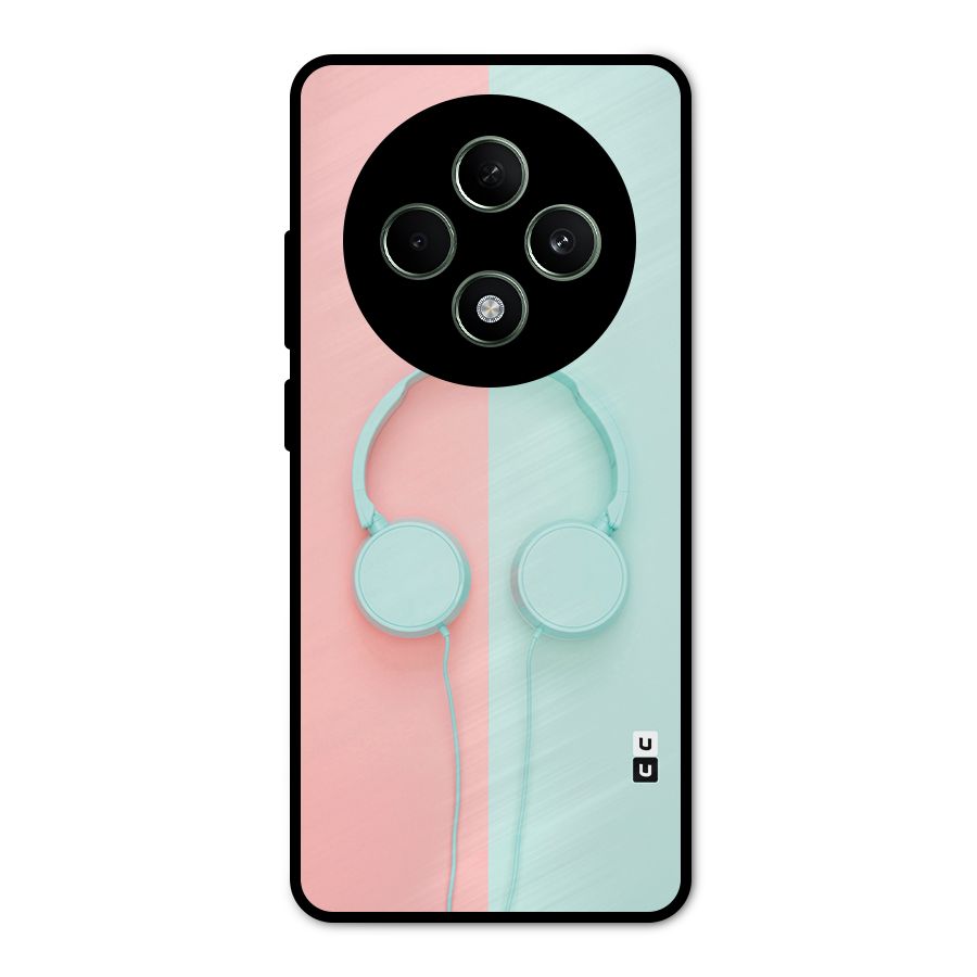 Pastel Headphones Metal Back Case for Oppo F27