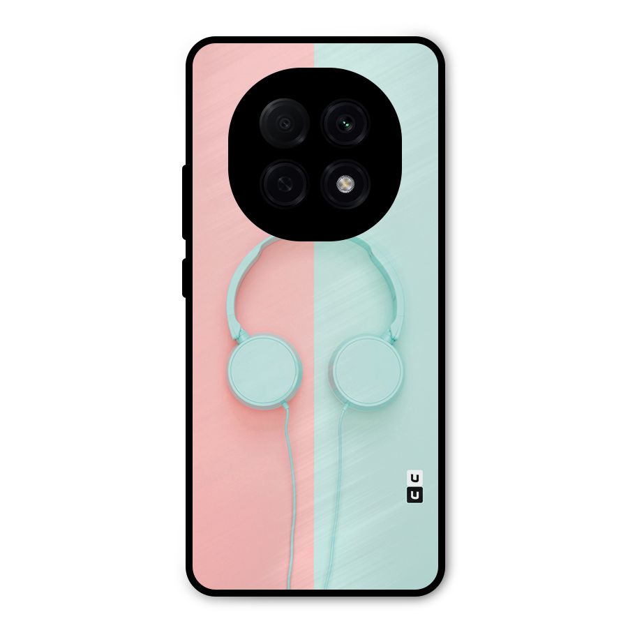Pastel Headphones Metal Back Case for Oppo F29 Pro