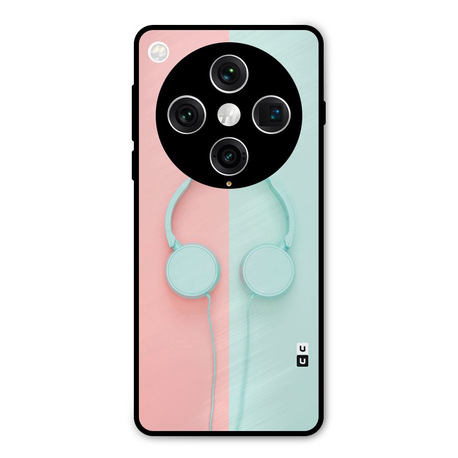 Pastel Headphones Metal Back Case for Oppo Find X8 Pro