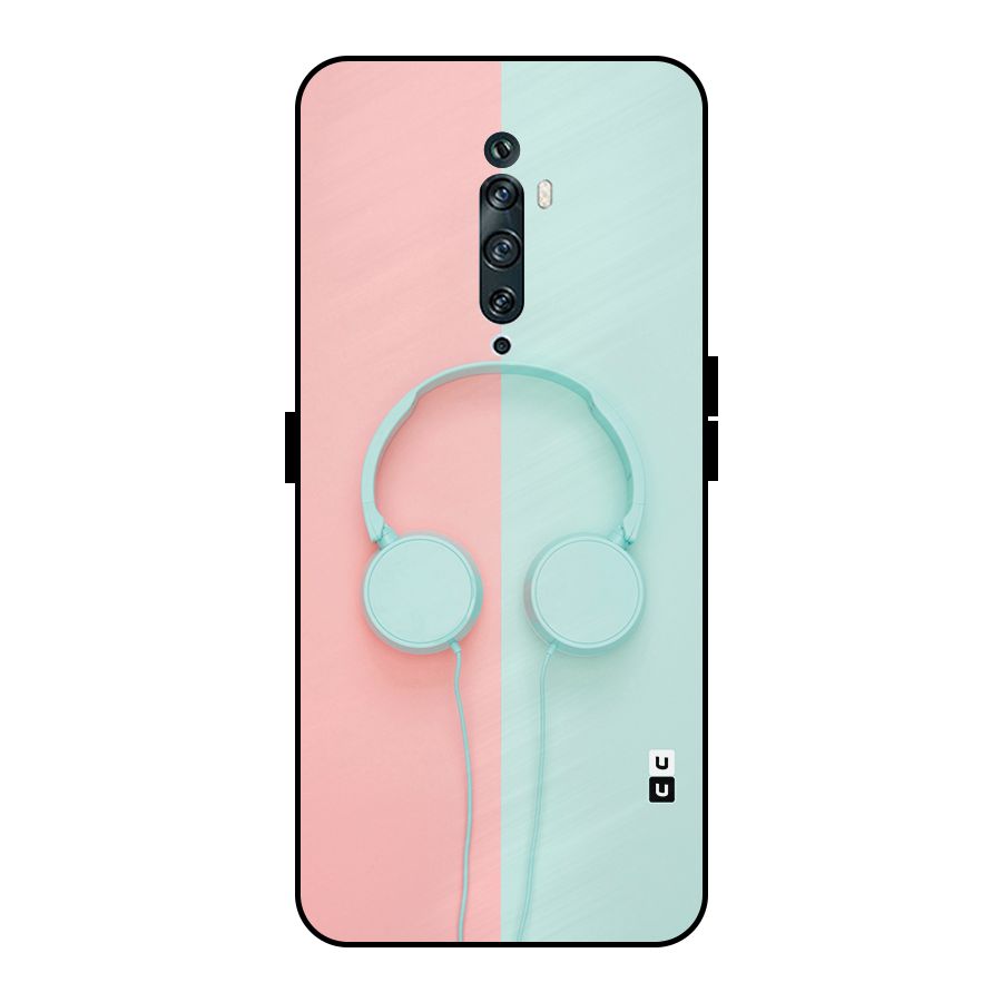 Pastel Headphones Metal Back Case for Oppo Reno2 Z