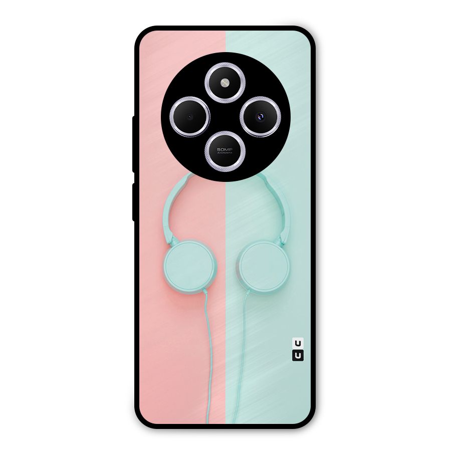Pastel Headphones Metal Back Case for Poco C75 5G