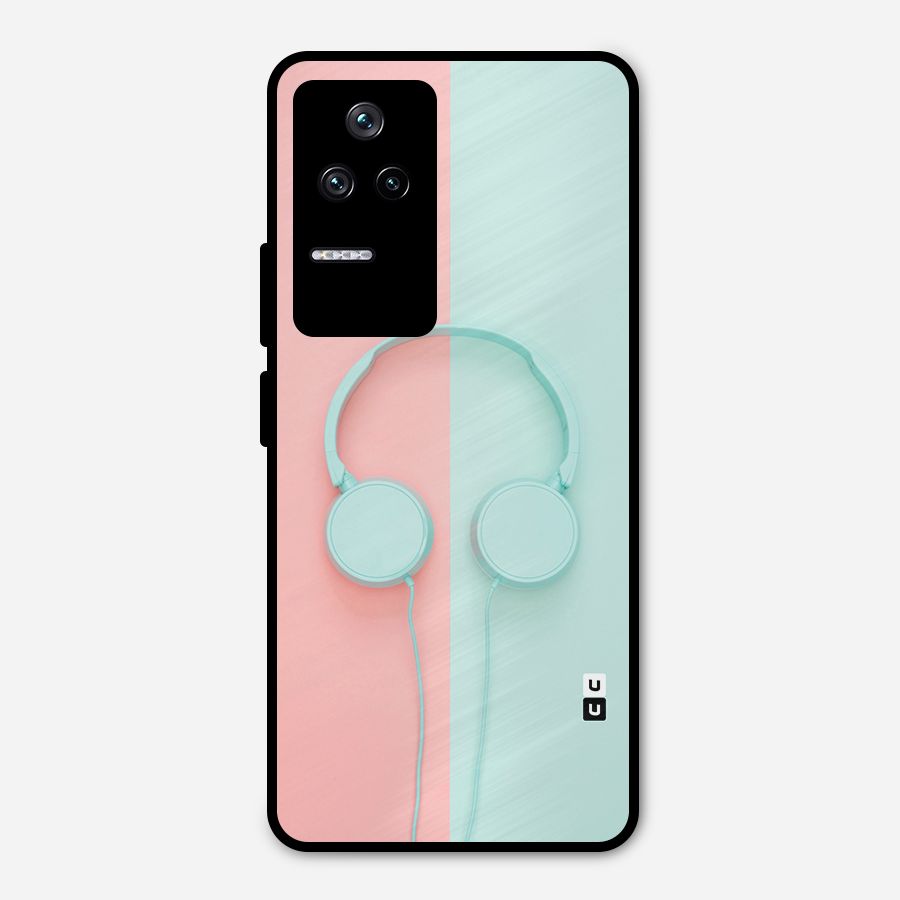 Pastel Headphones Metal Back Case for Poco F4 5G
