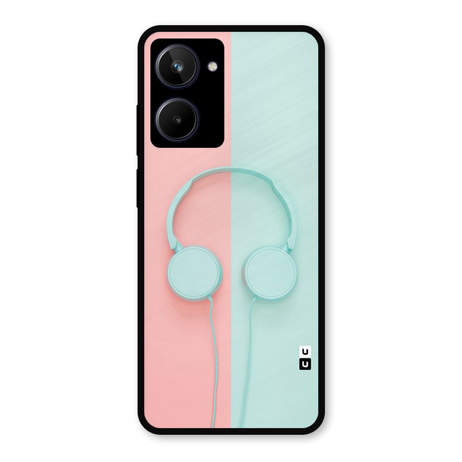 Pastel Headphones Metal Back Case for Realme 10