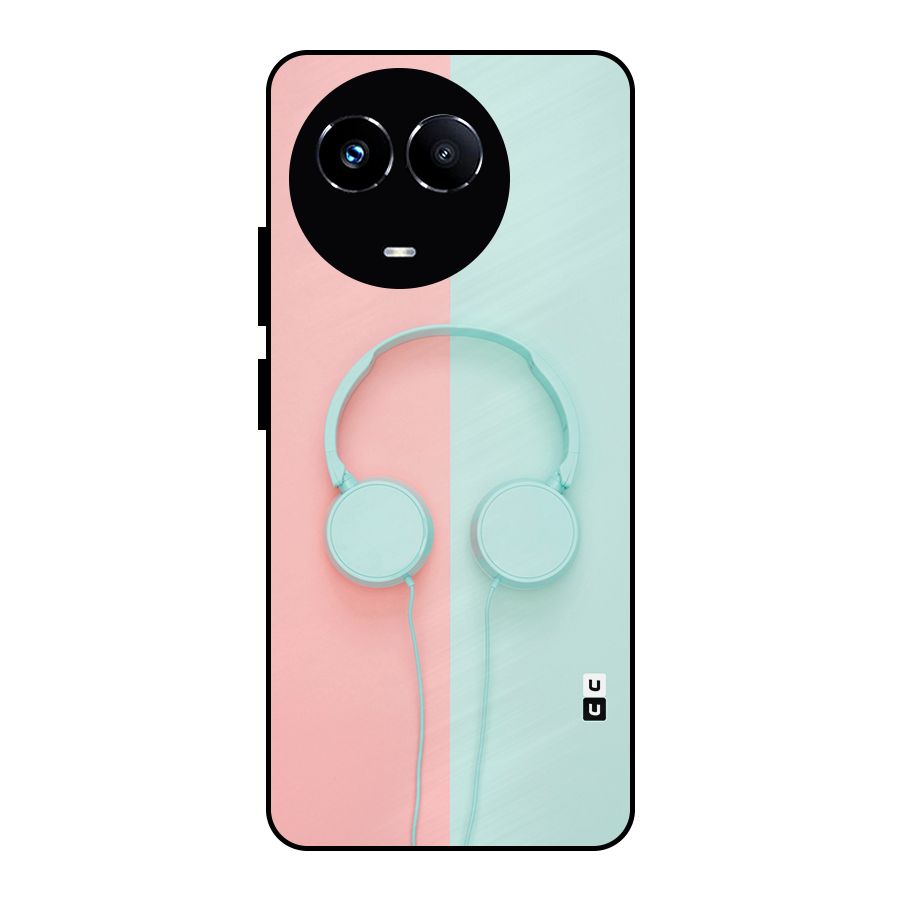 Pastel Headphones Metal Back Case for Realme 11 5G