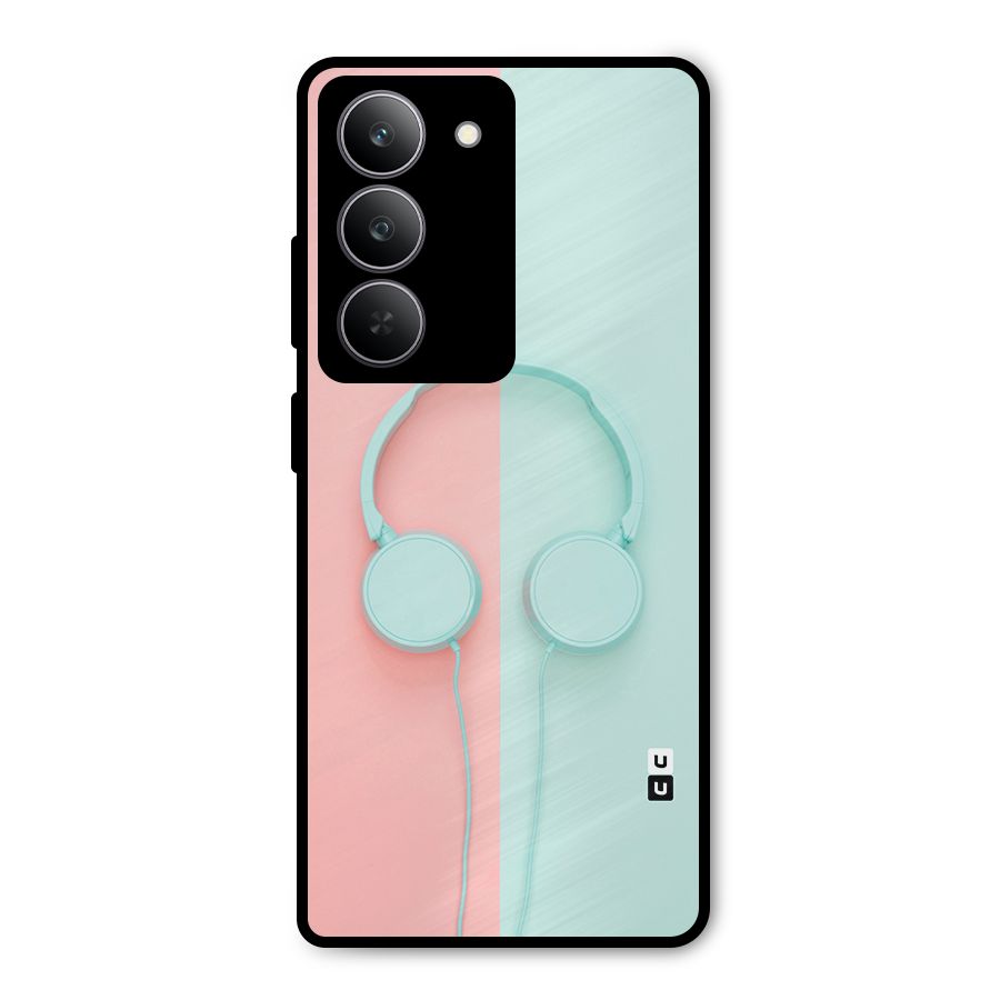 Pastel Headphones Metal Back Case for Realme 14x
