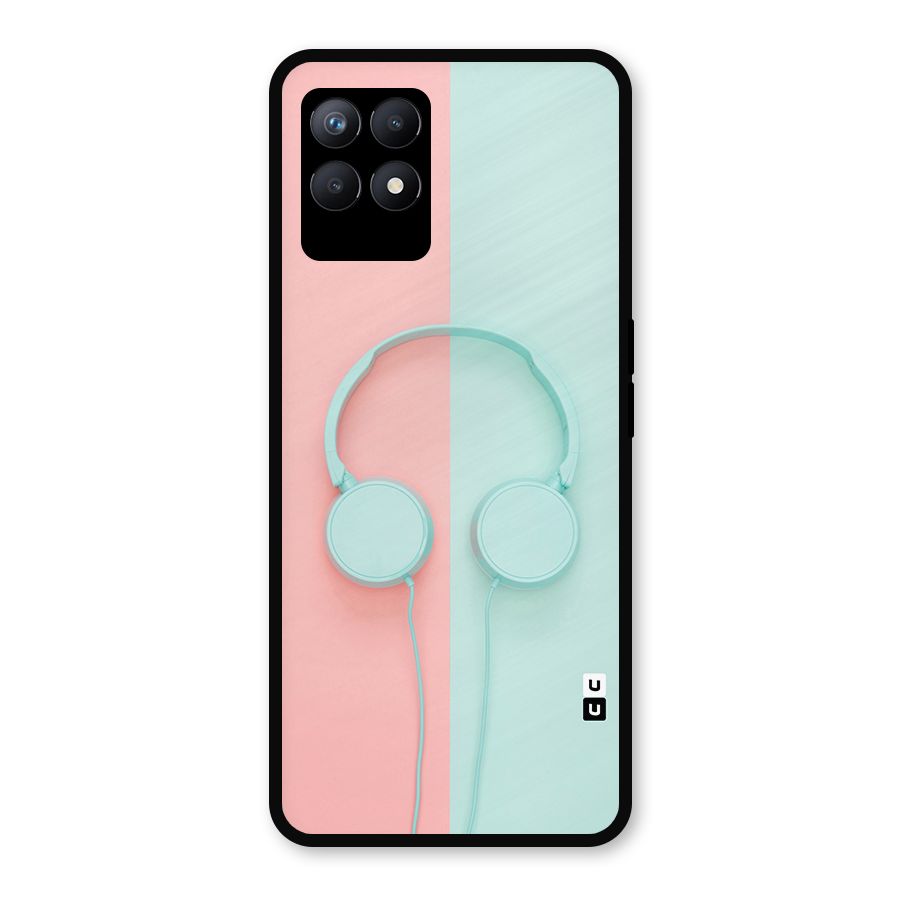 Pastel Headphones Metal Back Case for Realme Narzo 50