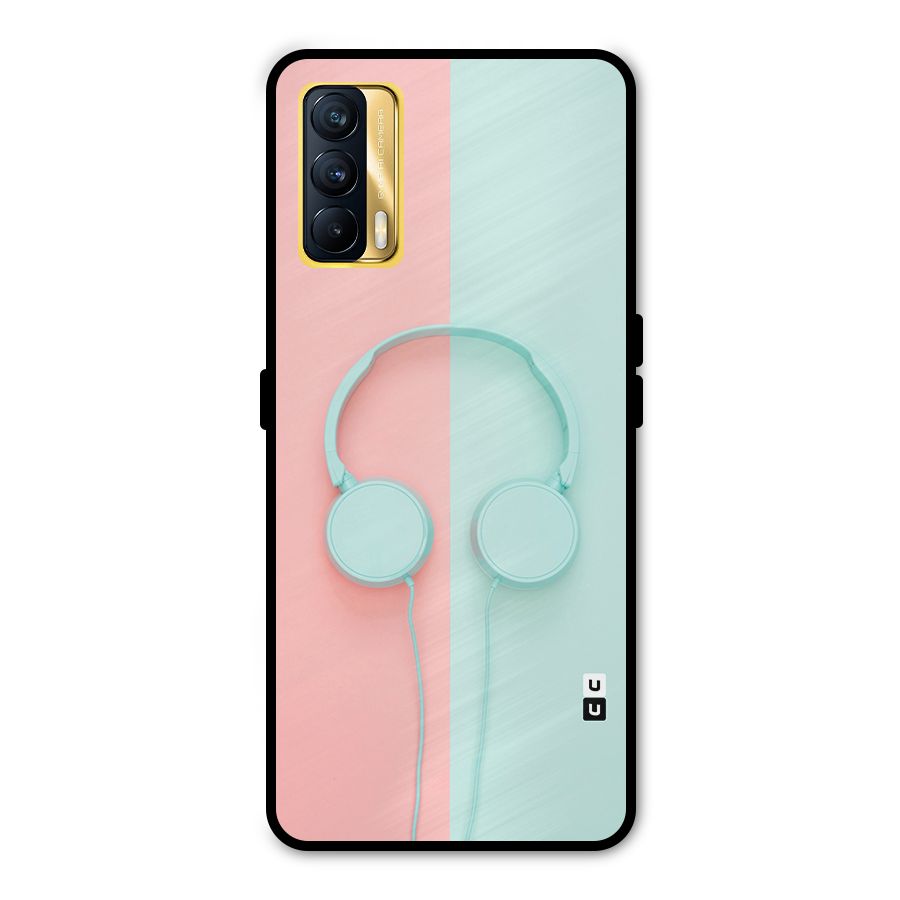 Pastel Headphones Metal Back Case for Realme X7