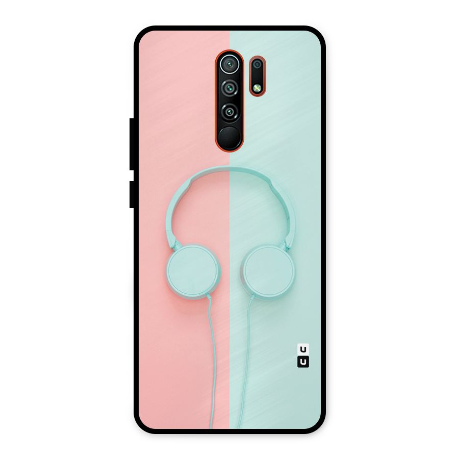 Pastel Headphones Metal Back Case for Redmi 9 Prime