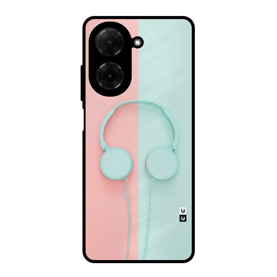 Pastel Headphones Metal Back Case for Redmi A5 4G
