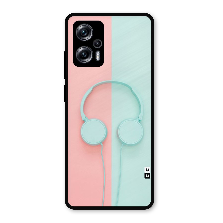 Pastel Headphones Metal Back Case for Redmi K50i